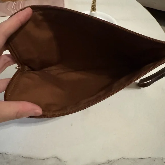 Coach New York Storypatch Badge Wristlet Pouch Wallet Clutch Tan Brown Leather - Picture 3 of 4